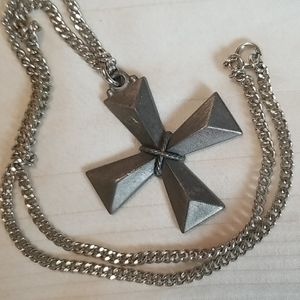 Vintage Anson Pewter Cross Necklace